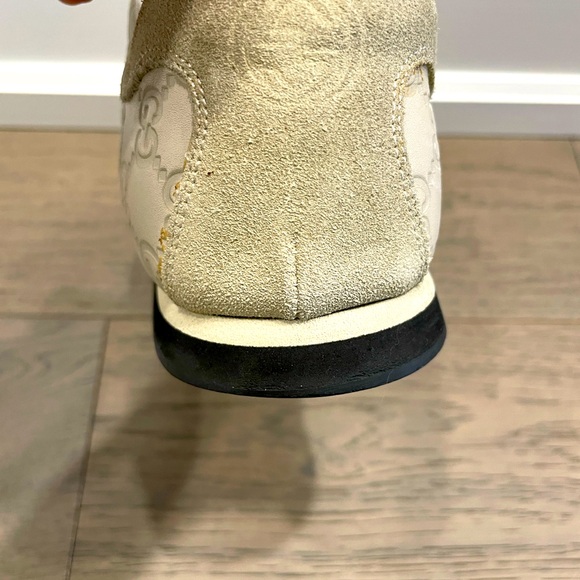 Gucci Cream/Suede & Leather Web Low Top Sneakers Size U.S-9E/Euro-42E - Picture 6 of 6